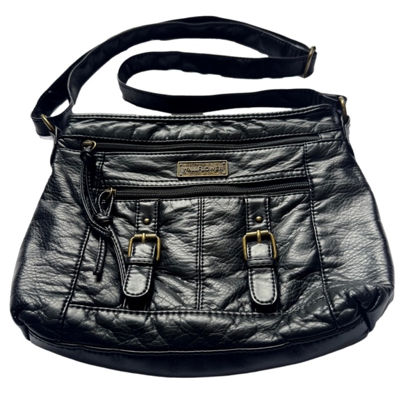 Wallflower Slouchy Black Faux Leather Crossbody - Picture 8 of 10